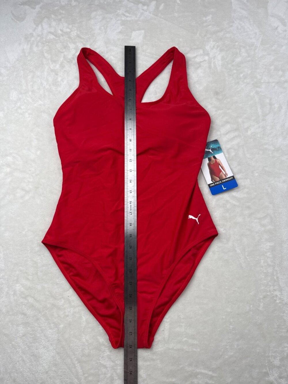 Puma Womens Red Racerback One-Piece Swimsuit Size Large UPF 50+ - Picture 6 of 7